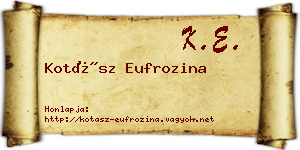 Kotász Eufrozina névjegykártya